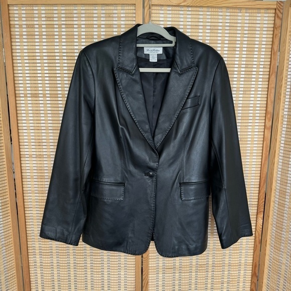 Brook Brothers 100% lamb leather black super soft, one button, size L - Picture 6 of 16